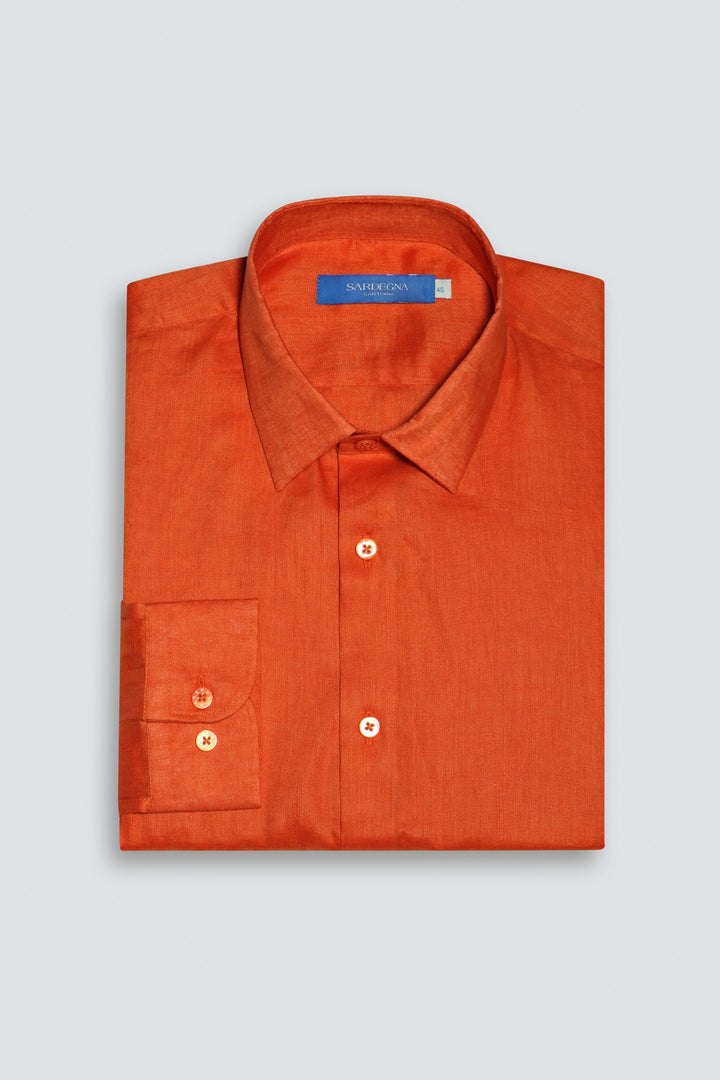 Linen Shirt Linea Orange Oxide 