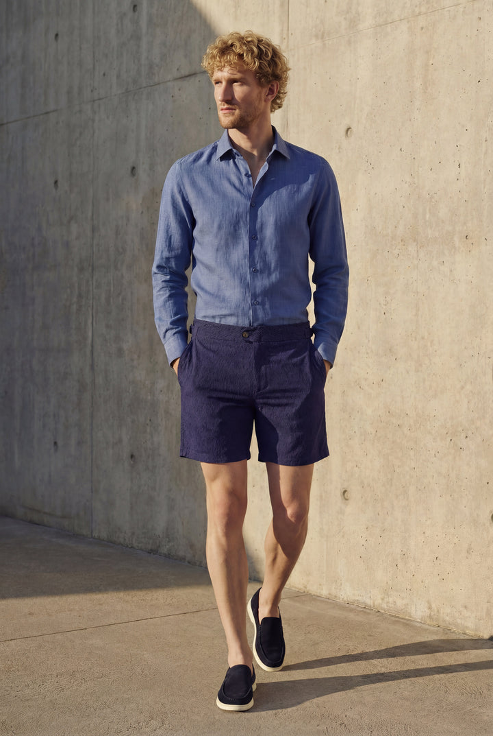 LINEN SHIRT RELAX MEDIUM BLUE