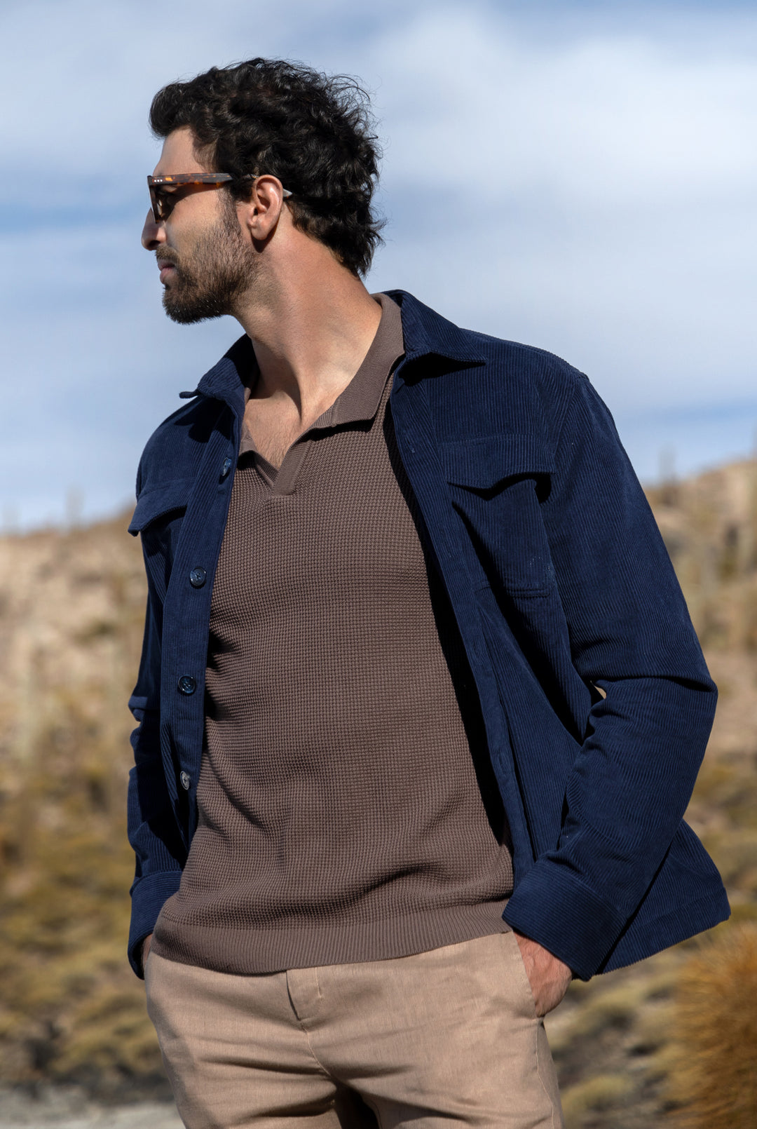 OVERSHIRT VELLUTO NAVY