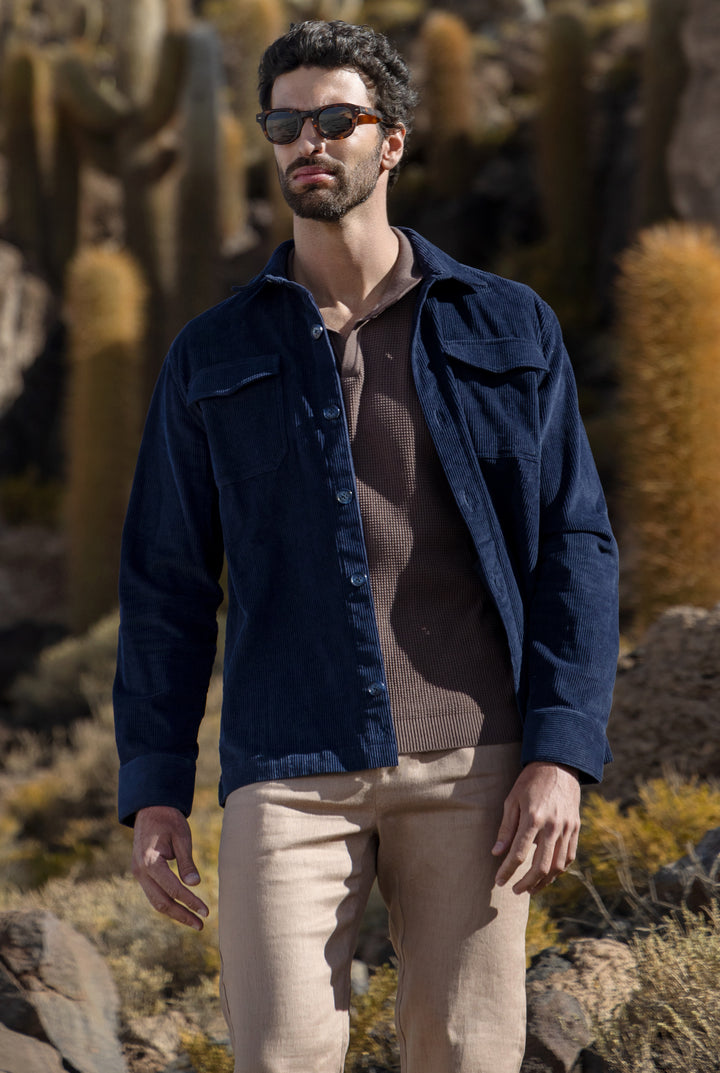 OVERSHIRT VELLUTO NAVY