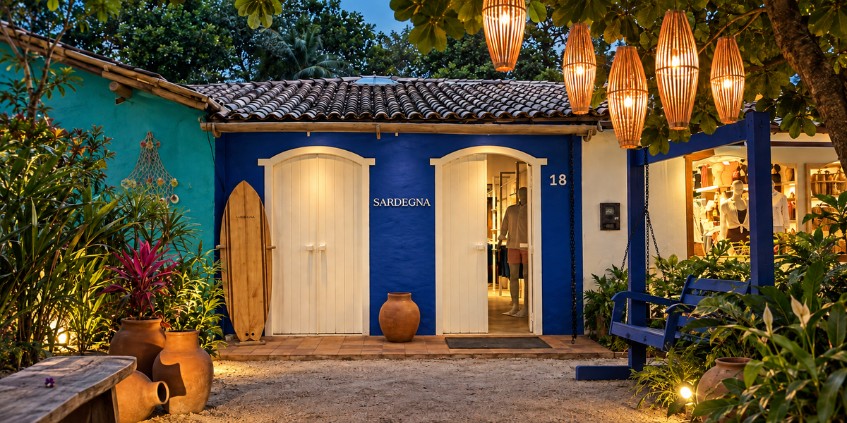 Loja Sardegna Sartoria no Quadrado Histórico de Trancoso, Bahia
