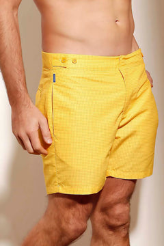 Short de Banho Penisola Pied de Poule Yellow